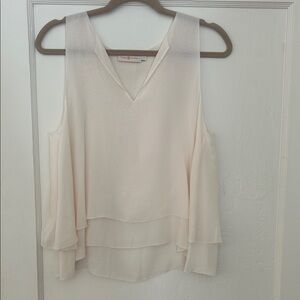 Tory Burch Cream Layered Sleeveless Blouse